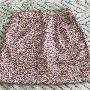 JCrew Pink and Gold Jacquard Mini Skirt (Size 4)